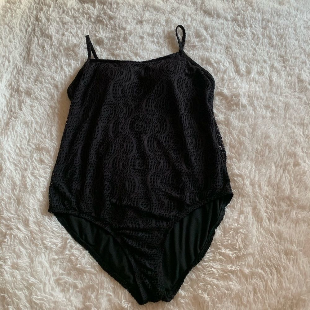 Catalina Black Crochet Onepiece Swimsuit